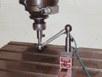 Illustration of C D Measurements patented ball bar system, Contisure. This system can be used for calibration and error correction for erros such as backlash.